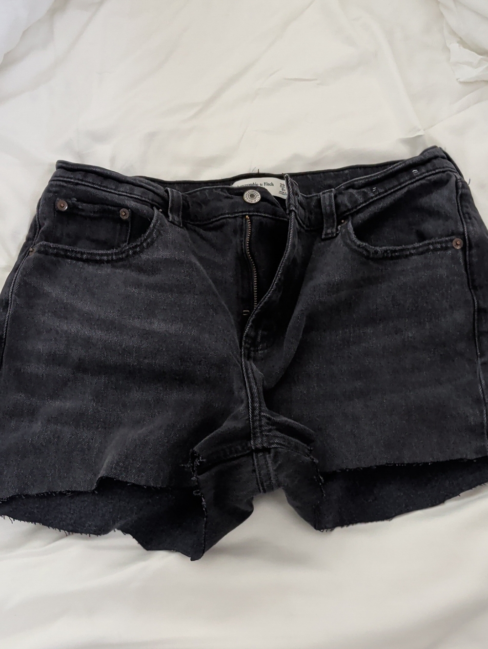 Abercrombie & Fitch Black Washed Denim Cutoff Shorts